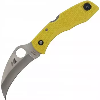 Нож складной Tasman Salt™ Spyderco 106PYL, сталь H1 Satin Plain, рукоять термопластик FRN, жёлтый