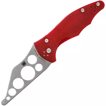 Нож складной тренировочный Yojimbo 2 Red Trainer - Spyderco 85TR2, сталь Carpenter CTS™ - BD1 Alloy Stonewash Zero-Ground Plain, рукоять стеклотекстолит G10, красный