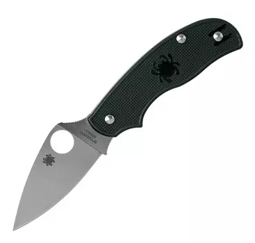 Нож складной Urban Spyderco C127PBK, сталь N690Co Satin Plain, рукоять пластик FRN, чёрный