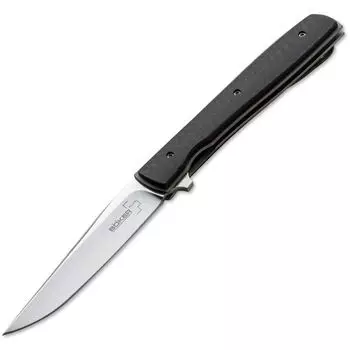 Нож складной Urban Trapper Carbon - Boker Plus 01BO733, сталь VG-10 Satin, рукоять титан/карбон