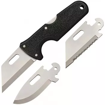 Нож со сменным лезвием Cold Steel Click N Cut, сталь 420J2, рукоять пластик, черный