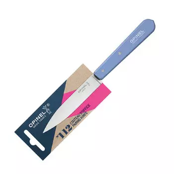 Нож столовый Opinel №112, деревянная рукоять, блистер, нержавеющая сталь, голубой