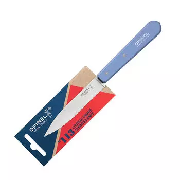 Нож столовый Opinel №113, деревянная рукоять, блистер, нержавеющая сталь, синий