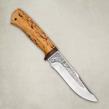 Нож Стрелец, карельская береза, 100х13м