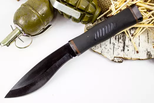 Нож Ворон, сталь 65Г, армейский нож, рукоять резина