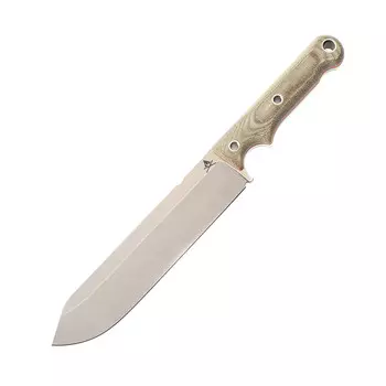 Нож White River FIRECRAFT 7 StoneWash, сталь CPM S35VN, рукоять серо-зеленая микарта, кожаный чехол