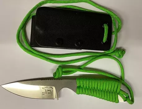 Нож White River M1 Backpacker StoneWash, сталь CPM S35VN, рукоять светло-зеленая оплетка