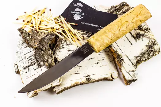 Нож Якут, сталь 95х18, рукоять карельская береза