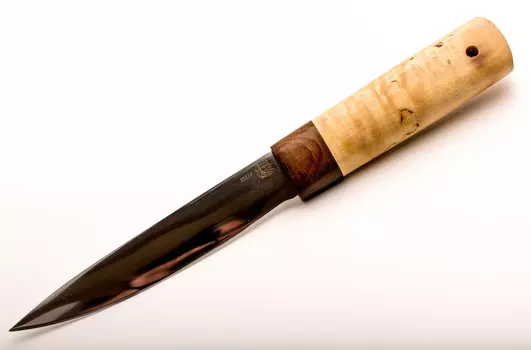 Нож Якутский Быхах большой 02, сталь 95Х18, карельская береза