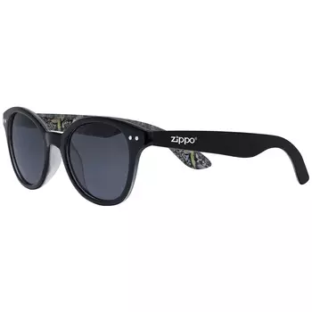 Очки солнцезащитные ZIPPO, женские, черные, оправа из поликарбоната, серые линзы