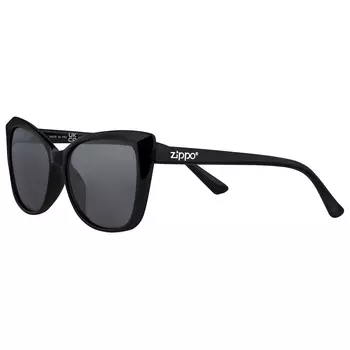 Очки солнцезащитные ZIPPO, женские, черные, оправа из поликарбоната, линзы серого цвета