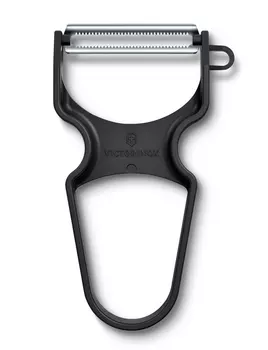 Овощечистка Victorinox Rapid, серрейторное лезвие из нержавеющей стали, чёрная