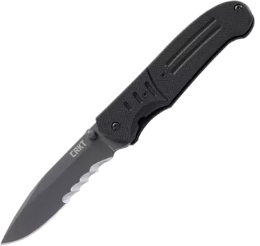 Полуавтоматический складной нож Ignitor T Veff Serrations™, CRKT 6865, сталь 8Cr14MoV Titanium Nitride, рукоять стеклотекстолит G10