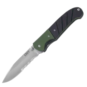 Полуавтоматический складной нож Ignitor Veff Serrations™, CRKT 6855, сталь 8Cr14MoV Satin Combo Edge, рукоять стеклотекстолит G10