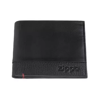 Портмоне ZIPPO с защитой от сканирования RFID, чёрное, натуральная кожа, 10,51,59 см