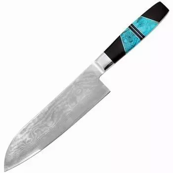 Поварской кухонный нож сантоку Santa Fe, 315 мм, сталь VG-10, рукоять черное дерево