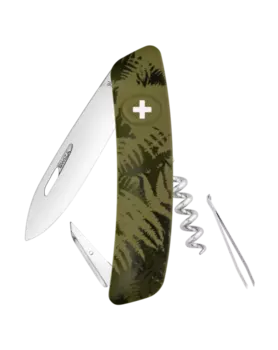 Швейцарский нож SWIZA C01 Camouflage, сталь 440, 95 мм, 6 функций, хаки