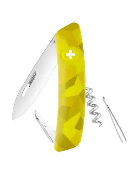 Швейцарский нож SWIZA C01 Camouflage, сталь 440, 95 мм, 6 функций, желтый