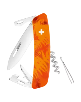 Швейцарский нож SWIZA C03 Camouflage, сталь 440, 95 мм, 11 функций, оранжевый