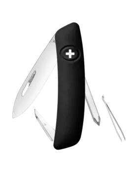 Швейцарский нож SWIZA D02 Standard, сталь 440, 95 мм, 6 функций, черный