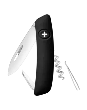 Швейцарский нож SWIZA Standard, сталь 440, 95 мм, 6 функций, черный