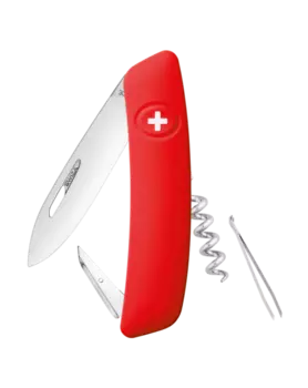 Швейцарский нож SWIZA Standard, сталь 440, 95 мм, 6 функций, красный