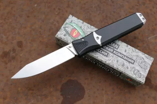Складной автоматический нож Reptilian Шик-01, сталь VG-10, рукоять алюминий, черный