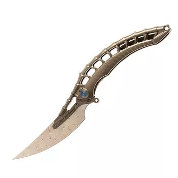 Складной нож Alien с тактической ручкой, сталь Damasteel, Rikeknife