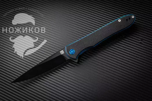 Складной нож Artisan Shark, D2 black, G10