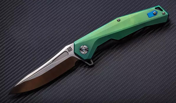 Складной нож Artisan Zumwalt, сталь S35VN, зеленый титан