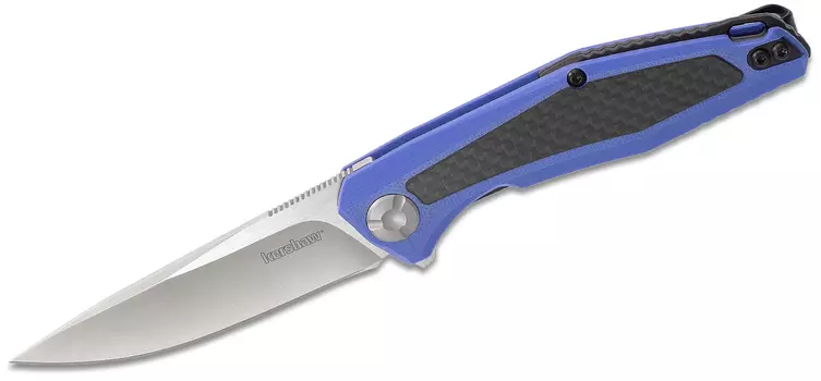 Складной нож Atmos KERSHAW 4037BLU, лезвие сталь 8Cr13MoV, рукоять G10/карбон, синий цвет