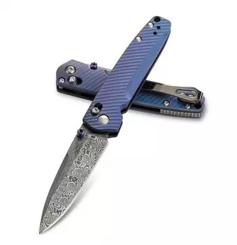 Складной нож Benchmade 485-171 VALET Gold Class AXIS®, дамасская сталь, рукоять титан