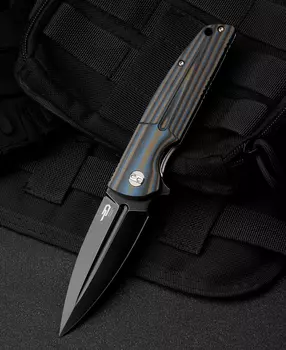Складной нож Bestech Fin, сталь 14C28N BlackWash, G10 Blue