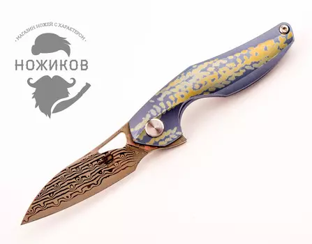 Складной нож Bestech The Reticulan BT1810L, сталь Damascus, рукоять титан