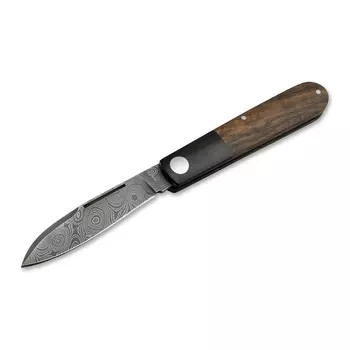 Складной нож Boker Barlow Prime Tirpitz-Damast, сталь дамаск, рукоять орех/микарта