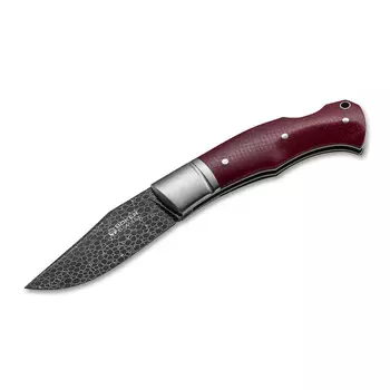 Складной нож Boker Boxer Damascus, сталь дамаск, рукоять микарта/сталь