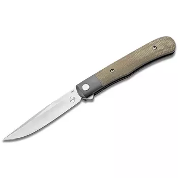 Складной нож Boker Modern Trapper Uno, сталь Nitro-V, рукоять микарта, зеленый