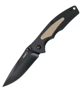 Складной нож Boker Plus Gemini NGA BK Coyote, сталь VG-10 Black TiCN Plain, рукоять пластик FRN/кратон