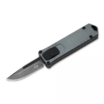 Складной нож Boker USB OTF Gray&Green, сталь D2, рукоять 6061 T-6 Aluminium серый