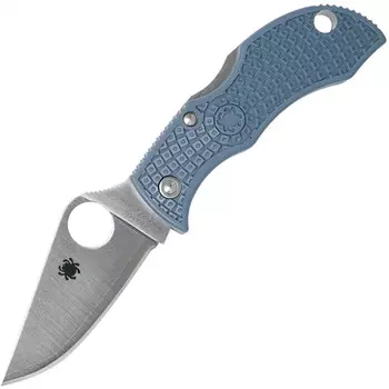 Складной нож-брелок MANBUG - Spyderco MBBLPE, сталь V-Toku2 / Laminated 410 Satin Plain, рукоять синий термопластик FRN