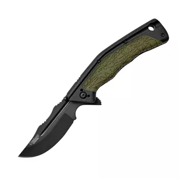Складной нож Camillus FK-7 Drop Point, сталь AUS-8, рукоять термопластик GFN, чёрно-зеленый