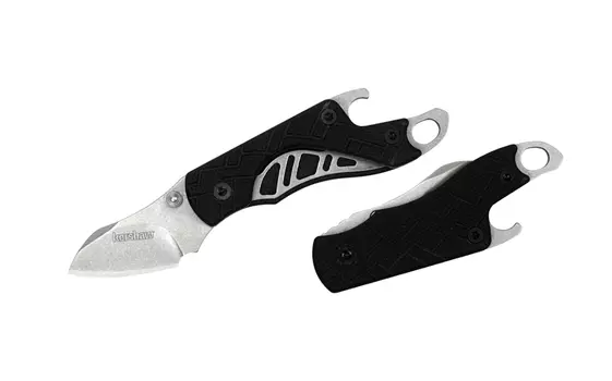 Складной нож Kershaw Cinder Keychain 1025X, сталь 3Cr13, карманный мини-нож, рукоять GFN термопластик, чёрный