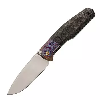 Складной нож CKF Fif20Ti, сталь M390, ZircuTi bolster and clip, cool CF, Ti