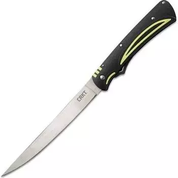 Складной нож Clark Fork Folding Fillet Knife 5.94" Satin Blade, Black and Green GFN Handles, Nylon Sheath