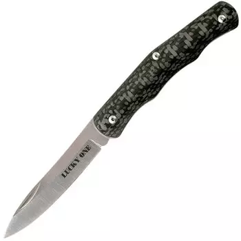 Нож складной Cold Steel Lucky One, сталь CPM-S35VN, рукоять карбон, черный/серый