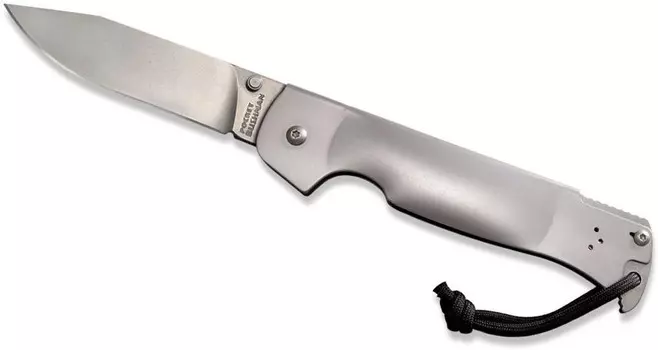 Нож складной Cold Steel Pocket Bushman, сталь 4116, рукоять нержавеющая сталь, серебристый