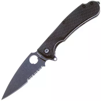 Складной нож Daggerr Resident All Black Serrated, сталь 8Cr14MoV, рукоять FRN