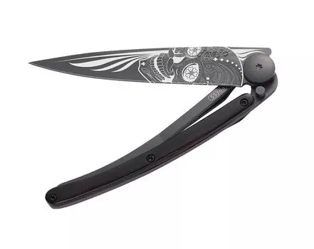 Складной нож Deejo Tattoo Latino skull 37G, Ebony wood