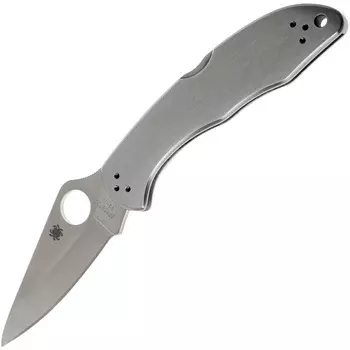 Складной нож Delica 4 - Spyderco C11P, сталь VG-10 Satin Plain, рукоять нержавеющая сталь
