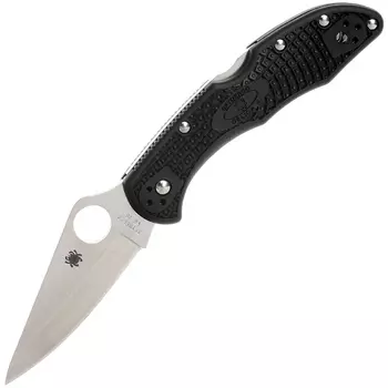 Складной нож Delica 4 - Spyderco C11PBK, сталь VG-10 Satin Plain, рукоять высококачественный термопластик FRN, чёрный